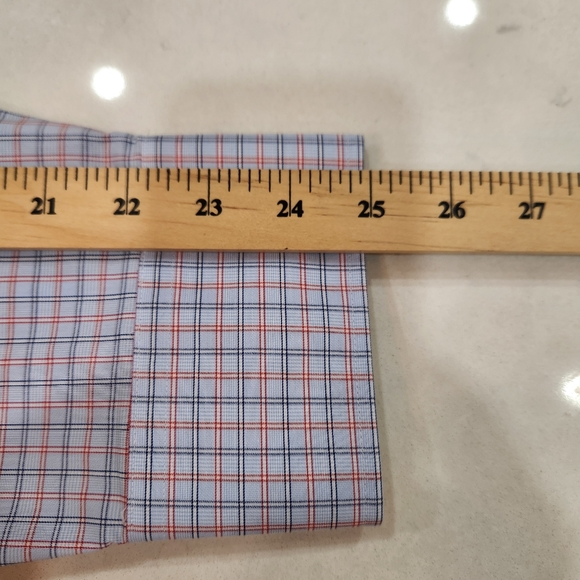 Twillory Performance Mens Shirt Sz 17.5 34-35 Tailored Fit Blue Gingham NWOT - Picture 13 of 15